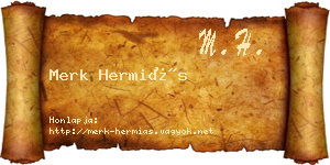 Merk Hermiás névjegykártya